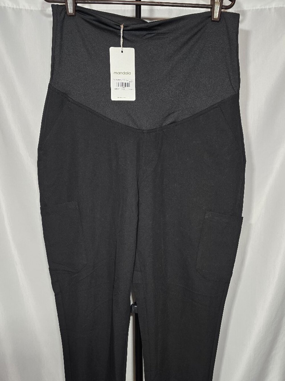 NWT Mandala Equa-Tek Maternity Scrub Jogger Pants Black Tall Large (T-L)